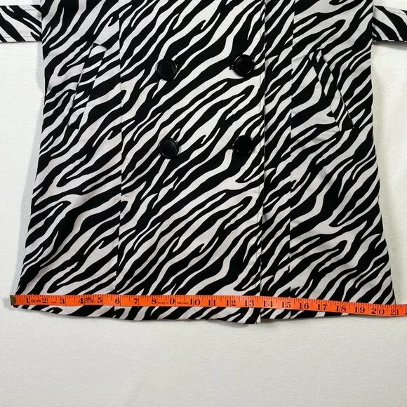 Vertigo Paris Zebra Print Trench Black White Cotton Stretch Size M - Picture 12 of 15